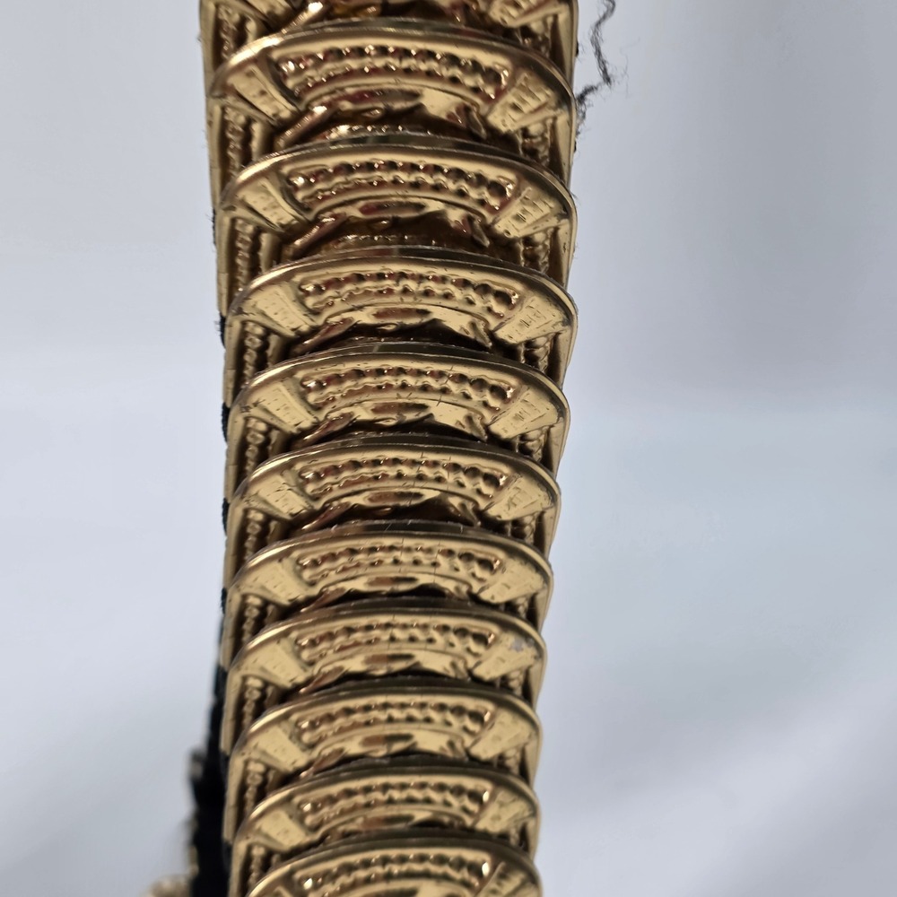 Vintage Waist Belt Stretch Gold Green Rhinestones OS Mermaid Scale Y2K Glam Boho - Picture 6 of 10